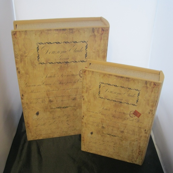 Nesting Book Boxes NWT Set of 2 Vintage Inspired - Picture 6 of 6